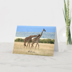 Girafe carte de 2 Saint-Valentin