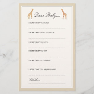 Girafe Chères cartes pour bébés