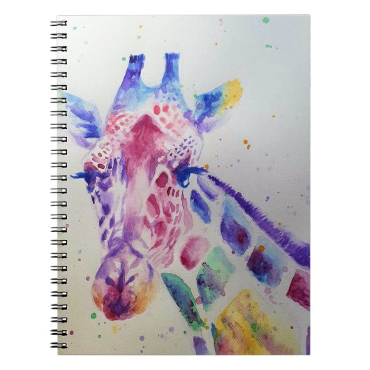 Girafe colorée livre d'art à l'aquarelle animal (Devant)