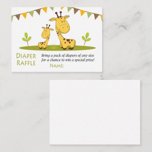 Girafe Cute Raffle Tickets (Devant / Derrière)