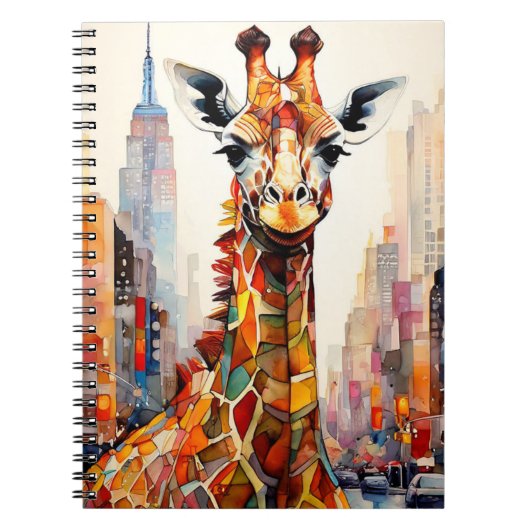 Girafe dans un cahier journal de New York (Devant)