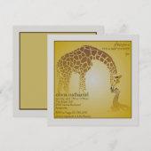 Girafe de bébé de mère - invitation de baby shower (Devant / Derrière)