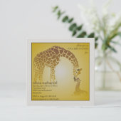 Girafe de bébé de mère - invitation de baby shower (Debout devant)