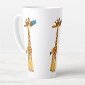 Girafe de caricature mignonne et Mug en latte de f (Angle gauche)
