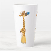 Girafe de caricature mignonne et Mug en latte de f (Devant)