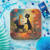 Girafe de chat mignon assiette en papier (Fête)