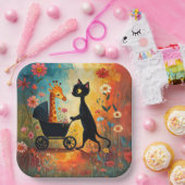 Girafe de chat mignon assiette en papier (Fête)