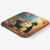 Girafe de chat mignon assiette en papier (Angulaire)
