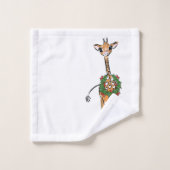Girafe de Fête avec couronne Holly (Gant de toilette)