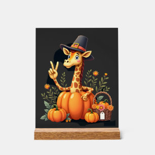 Girafe de la fête d'Action de grâce de citrouille