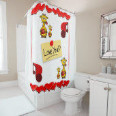 girafe de musique blanc enfants douche rideau (En situation)