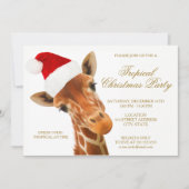Girafe de Noël| Invitation de parti (Devant)