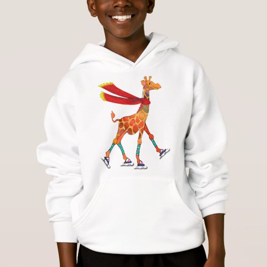 Girafe de patinage de glace avec l'écharpe (Devant)