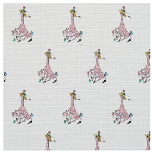 Girafe de tissu peinte rose (Échantillon)