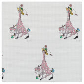 Girafe de tissu peinte rose (Fermer)