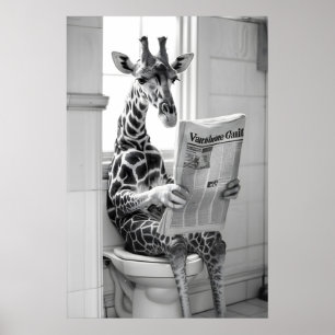 Girafe Drôle Impression Salle de Bain Animaux sur