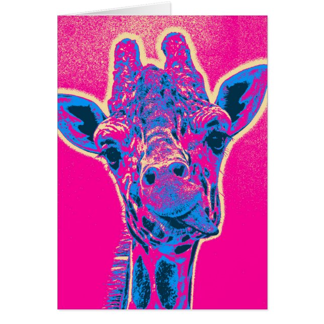 Girafe drôle sortant sa langue (Devant)