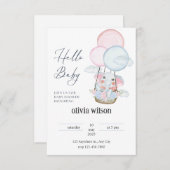 girafe éléphant conception bébé Invitation (Devant / Derrière)