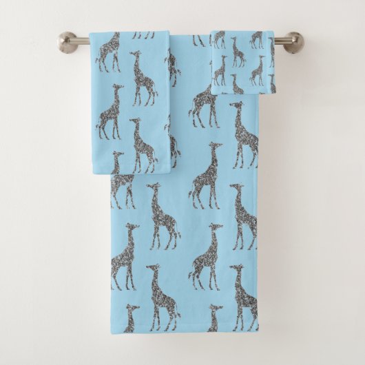 Girafe en argent sur Dreamy Blue (En situation)