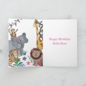 Girafe Et amis 2e carte d'anniversaire (Intérieur)