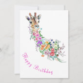 Girafe Fleurs Carte d'anniversaire Peinture (Devant)