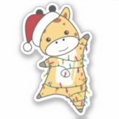Girafe Girafe Animaux d'hiver Sticker (Recto)