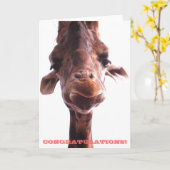 Girafe grincheuse : Carte de félicitations (Fleur jaune)