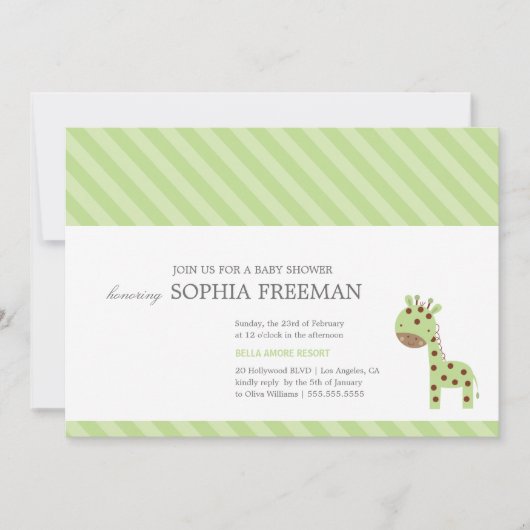 GIRAFE| INVITATION BABY SHOWER (Devant)