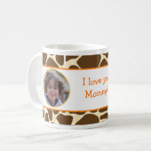 Girafe Jaune/Orange Cute Mug Photo Personnalisée (Devant gauche)