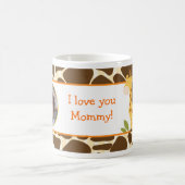 Girafe Jaune/Orange Cute Mug Photo Personnalisée (Centre)