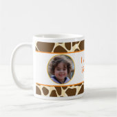 Girafe Jaune/Orange Cute Mug Photo Personnalisée (Gauche)