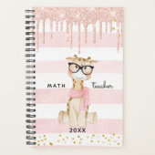 Girafe mignonne avec lunettes Math enseignant plan (Devant)