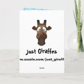 Girafe mignonne et carte de Noël rose de petit (Dos)