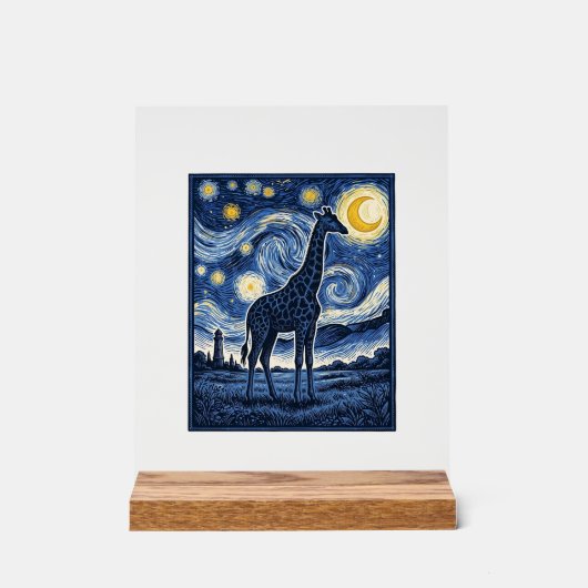 Girafe Nuit Étoilée Vintage (Recto)