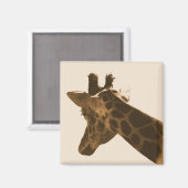 girafe réticulée en aimant sépia (Recto/Verso)