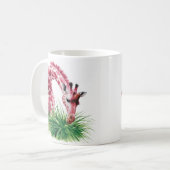 Girafe rose artistique avec Mug d'herbe (Devant gauche)