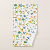 girafe safari coloré animal mignon jungle blanc (Serviette à main)