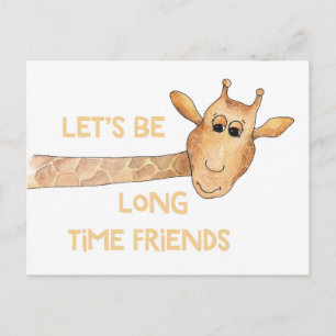 Girafe. Salle de classe Valentine. Carte d'amis. E