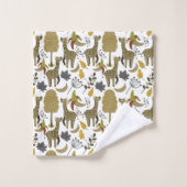 Girafe sans couture motif jaune blanc haute (Gant de toilette)
