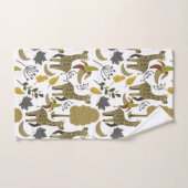 Girafe sans couture motif jaune blanc haute (Serviette à main)