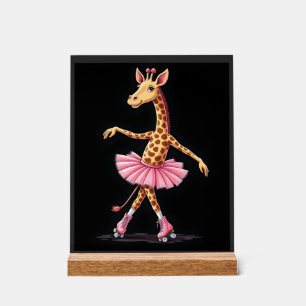 Girafe sur des patins à roulettes en justaucorps t