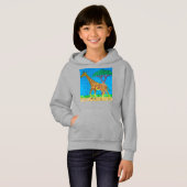 Girafe (vif) - Sweat à capuche pour fille (Devant entier)