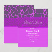 Girafe violet Motif Invitation à la douche nuptial (Devant / Derrière)