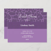 Girafe violet Motif Invitation à la douche nuptial (Devant / Derrière)