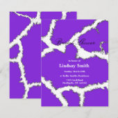 Girafe violet Motif Invitation à la douche nuptial (Devant / Derrière)