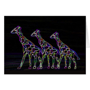 Girafes au néon électriques