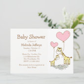 Girafes avec ballons Baby shower Invitation (Debout devant)