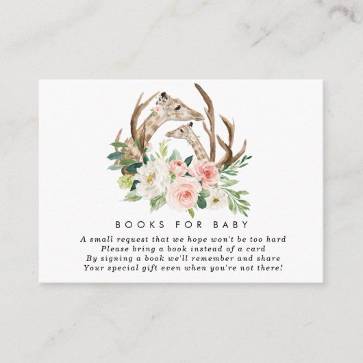 girafes livres floraux pour carte de demande de ré (Devant)