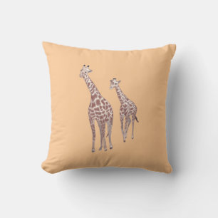 Girafes mère et enfant dessinant des Coussins pers