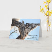 Girafes mignonnes, Carte d'anniversaire (Fleur jaune)